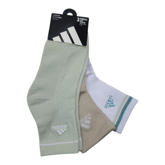 Adidas Womens High Quarter Cushioned ClimaCool Socks 3-Pack Shoe Size 5-10 - Picture 1 of 8